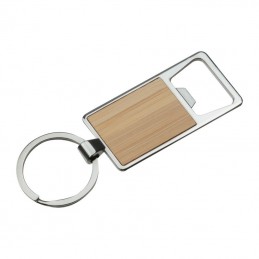 Breloc din bambus cu deschizător de sticle, Beige - 9472713