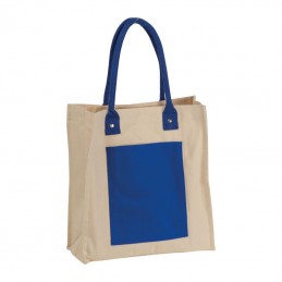 Sacoșă de cumpărături CANVAS (320 g/m²), cu mânere lungi, Albastru - 6521804