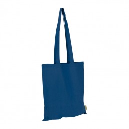 Sacoșă din bumbac cu mâner lung din bumbac recicla, Albastru Inchis - 6469844