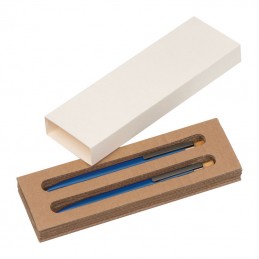 Set de scris cu pix și creion mecanic din aluminiu, Albastru - 1442604