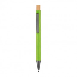 Pix din aluminiu reciclat cu buton din bambus, Apple Green - 1517829