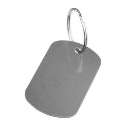 Breloc cu plăcuţă metalică, Gri - 9493707