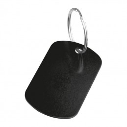 Breloc cu plăcuţă metalică, Negru - 9493703