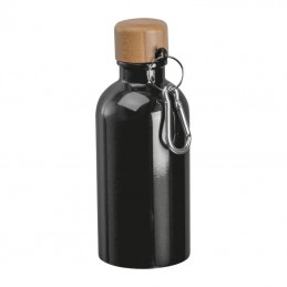 Sticlă de băut din oţel inoxidabil cu carabină, 40, Negru - 8497203