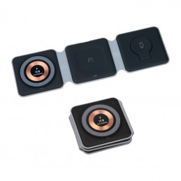 Încărcător wireless 3 în 1 (telefon, căști, ceas i, Negru - 3524703