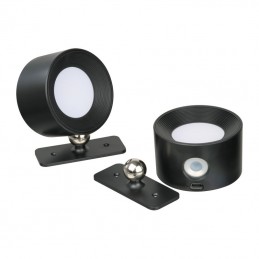 Set de 2 lămpi de perete reîncărcabile, Negru - 9488003