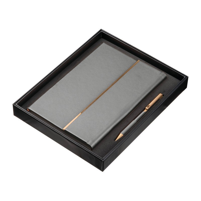 Set de caiet cu copertă din piele și pix, Anthracite - 2476377 Set de caiet cu copertă din piele și pix, Anthracite - 2476377