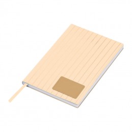 Caiet A5 cu copertă moale PU „Stripes”, Beige - 2498013