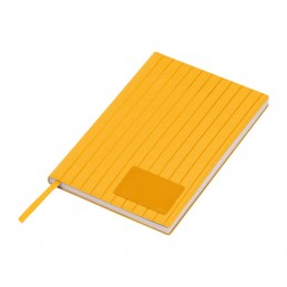 Caiet A5 cu copertă moale PU „Stripes”, Galben - 2498008