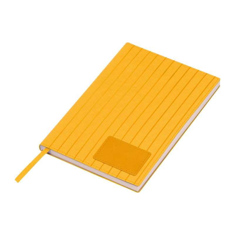 Caiet A5 cu copertă moale PU „Stripes”, Galben - 2498008 Caiet A5 cu copertă moale PU „Stripes”, Galben - 2498008