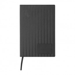 Caiet A5 cu copertă moale PU „Stripes”, Negru - 2498003