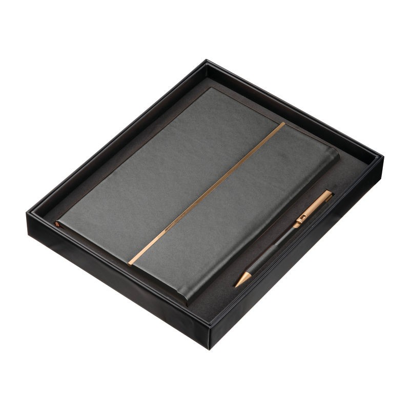 Set de caiet cu copertă din piele și pix, Negru - 2476303 Set de caiet cu copertă din piele și pix, Negru - 2476303
