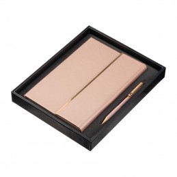 Set de caiet cu copertă din piele și pix, Rose Gold - 2476395