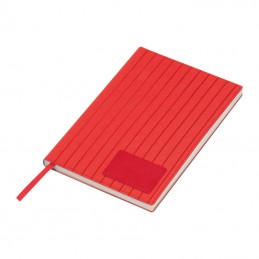 Caiet A5 cu copertă moale PU „Stripes”, Rosu - 2498005