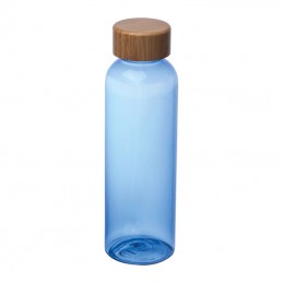 Sticlă de băut PET cu capac din bambus, 500ml, Albastru - 8482204