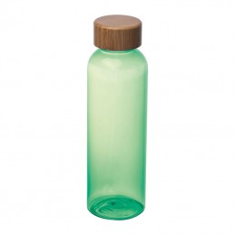 Sticlă de băut PET cu capac din bambus, 500ml, Verde - 8482209