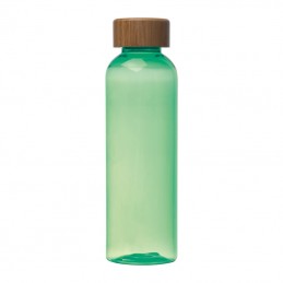 Sticlă de băut PET cu capac din bambus, 500ml, Verde - 8482209