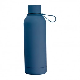 Sticlă de băut cauciucată cu mâner, 700ml, Albastru Inchis - 8481944