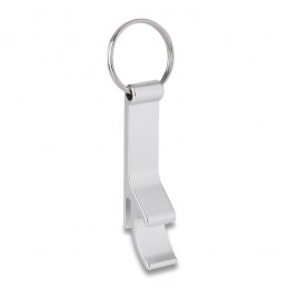 ALUMINIUM key ring with opener, silver - R73720.01