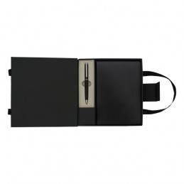 LOVINI gift set of notebook and pen, black - R02327.02