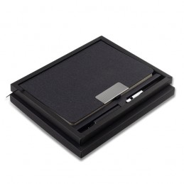 PLATA gift set of notebook and pen, black - R17018.02