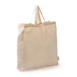NARBONA, Sacosa 100% bumbac organic de 120 g/m² cu burduf și mânere întărite, scurte, de 35 cm - BO7159, NATURAL