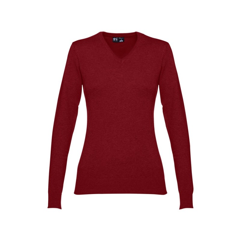 MILAN WOMEN. Pulover decolteu V  dame 30150.15-XXL, Burgundia