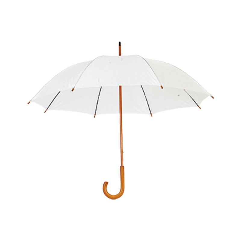 Santy - umbrelă cu mâner din lemn AP761788-01, alb