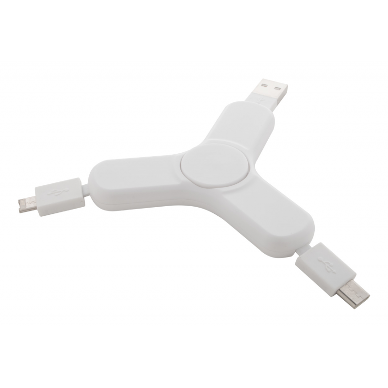 Dorip - spinner cu cablu USB AP721039-01, alb