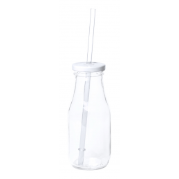 Abalon -sticla cu capac si pai 320 ml AP781623-01, alb