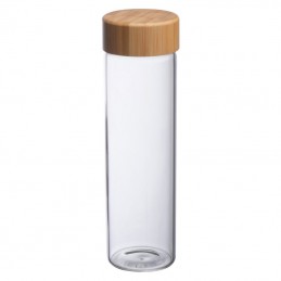 Sticla cu perete simplu si capac bambus 500 ml - 154166, TRANSPARENT