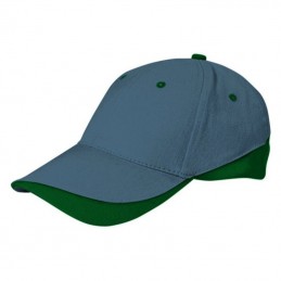 Tuxton Cap / Sapca 6 panele bicolora velcro scai - GOVATUXGB01, Cement Grey-Bottle Green