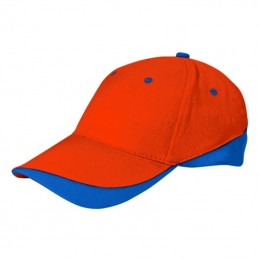 Tuxton Cap / Sapca 6 panele bicolora velcro scai - GOVATUXNR01, Party Orange-Royal Blue