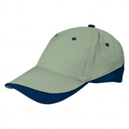 Tuxton Cap / Sapca 6 panele bicolora velcro scai - GOVATUXBM01, Sand Beige-Orion Navy Blue