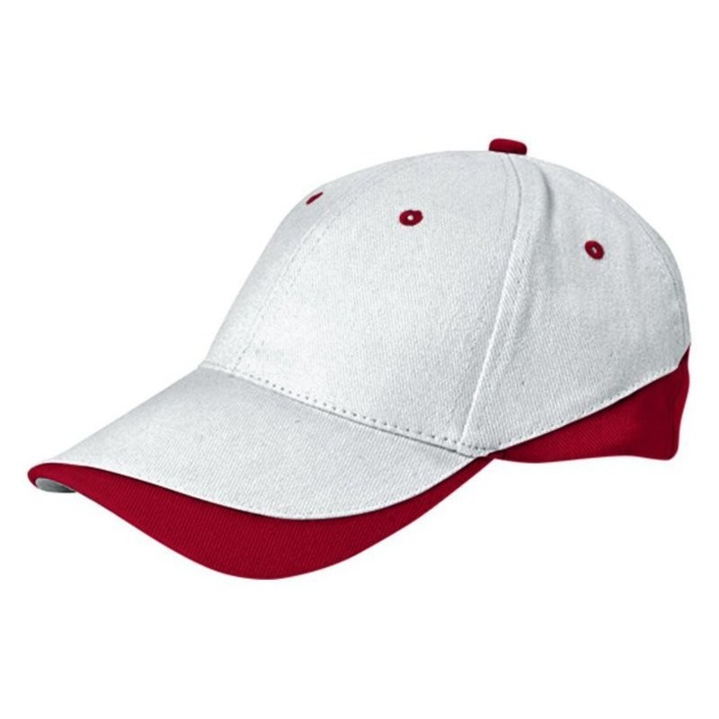 Tuxton Cap / Sapca 6 panele bicolora velcro scai - GOVATUXBR01, White-Lotto Red