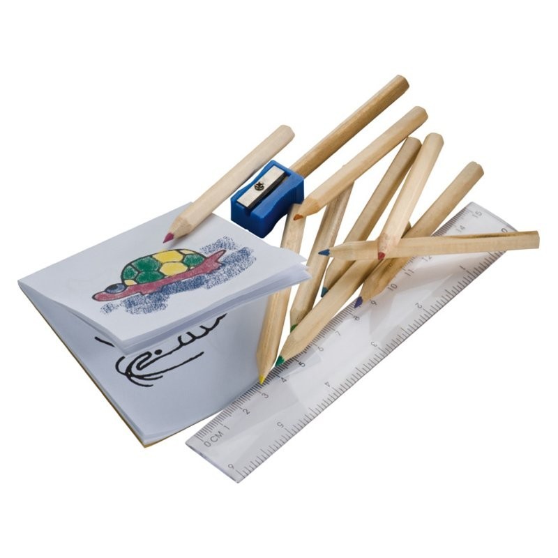 Set creioane colorate cu rigla si carton desen - 112501, Brown Set creioane colorate cu rigla si carton desen - 112501, Brown