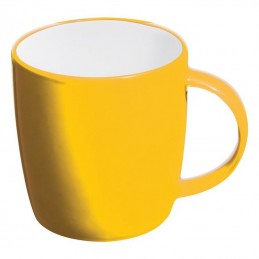 Cana ceramica 300 ml colorata interior alb - 870408, Yellow