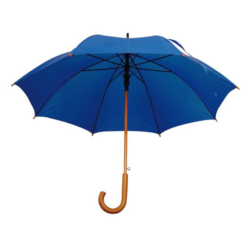 Umbrela cu maner lemn curbat - 513104, Blue
