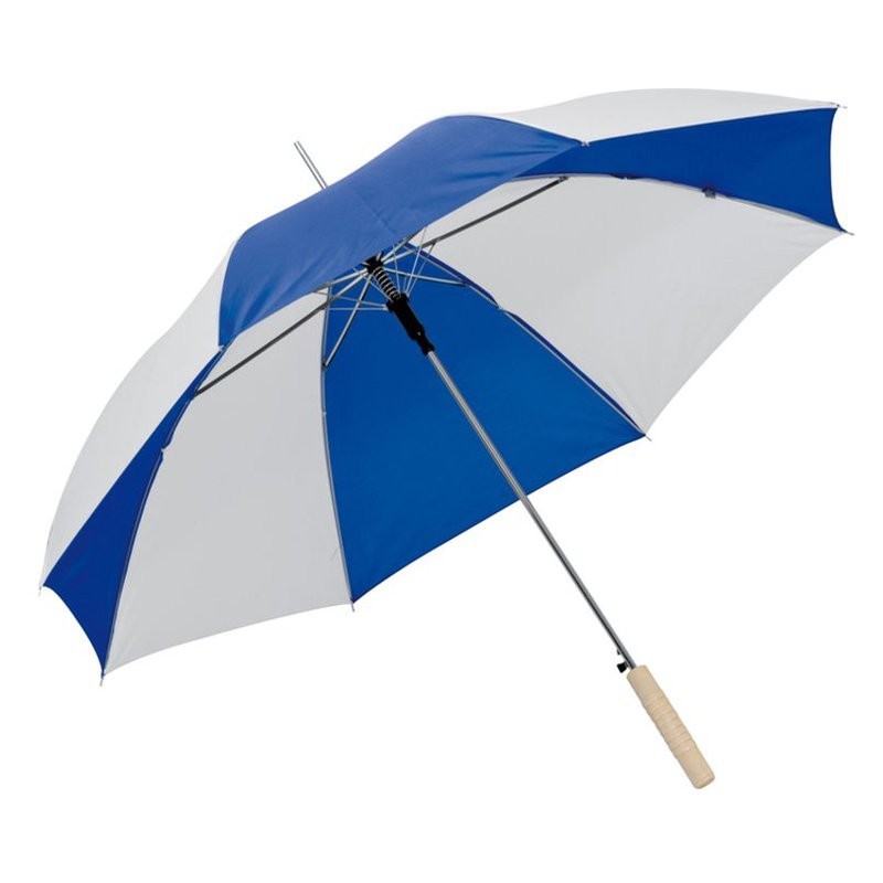Umbrela bicolora maner lemn drept - 508504, Blue