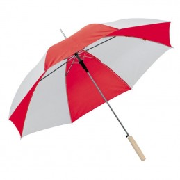 Umbrela bicolora maner lemn drept - 508505, Red