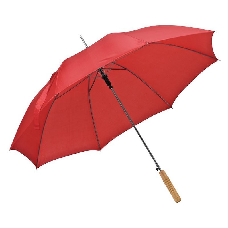 Umbrela cu maner lemn drept - 508605, Red Umbrela cu maner lemn drept - 508605, Red