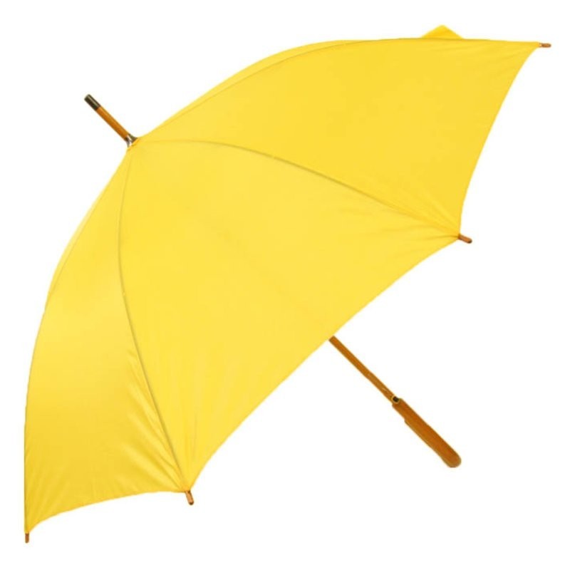 Umbrela cu maner lemn curbat - 513108, Yellow