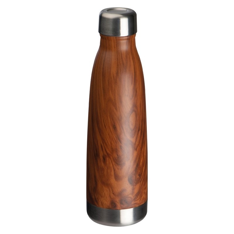 Sticla 500 ml cu aspect de lemn - 158201, BROWN