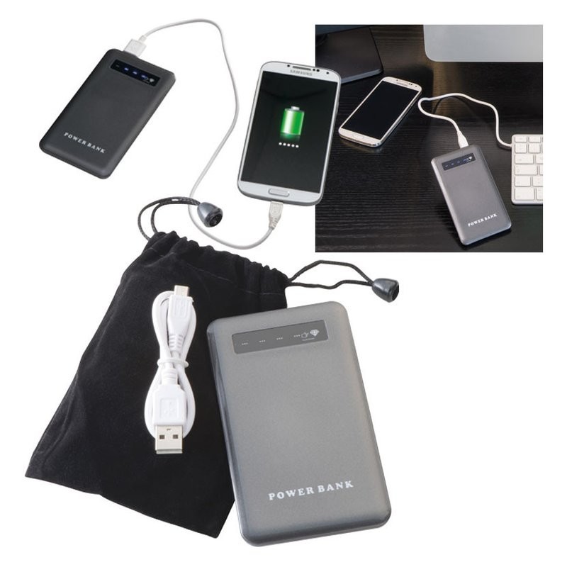 Powerbank 4000 mAh carcasa metal - 351407, Grey