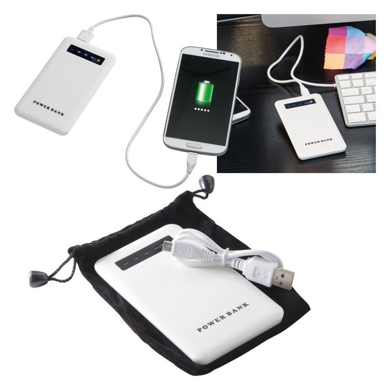 Powerbank 4000 mAh carcasa metal - 351406, White