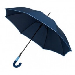 Umbrela maner plastic curbat in 2 tonuri culoare - 186904, Blue