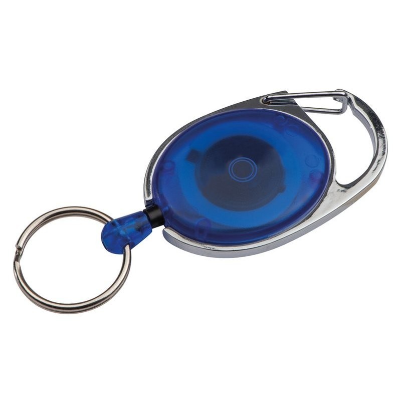 Pass holder extensibil cu carabina  - 117104, BLUE