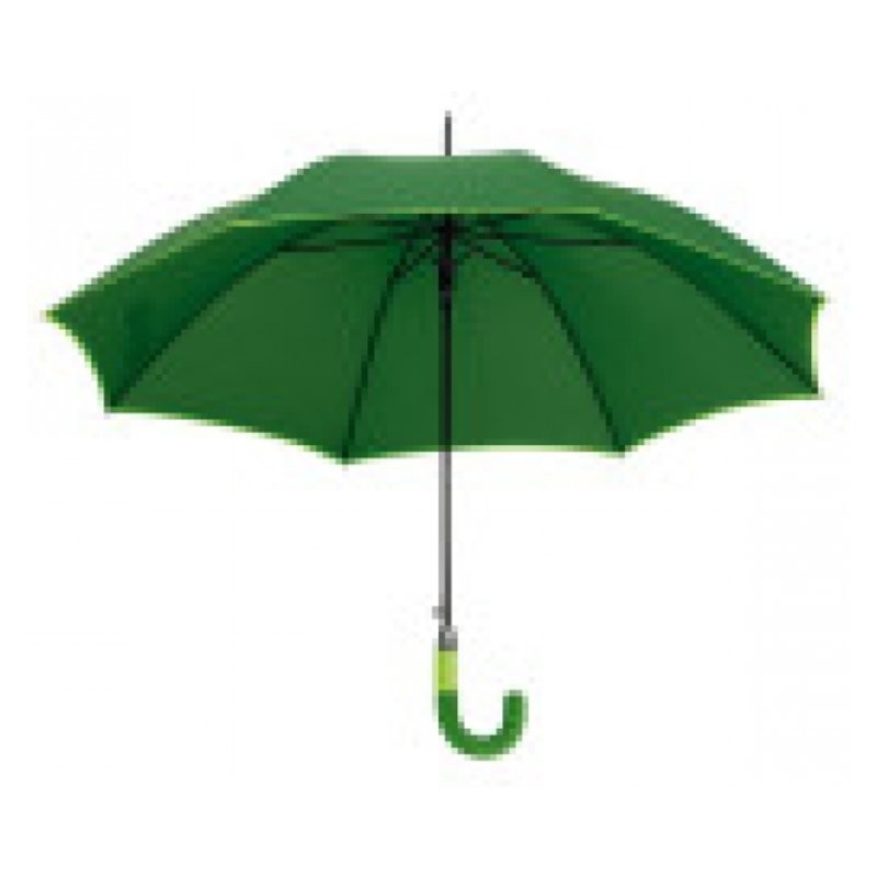 Umbrela maner plastic curbat in 2 tonuri culoare - 186909, Green
