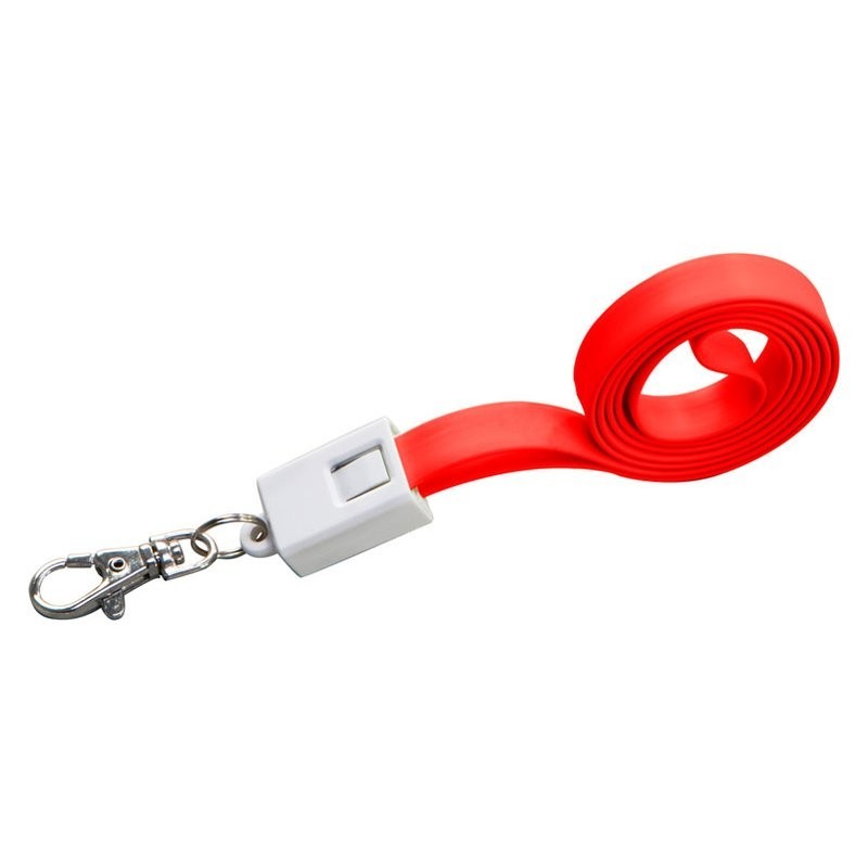 Lanyard plastic cu cablu de date - 063905, Red