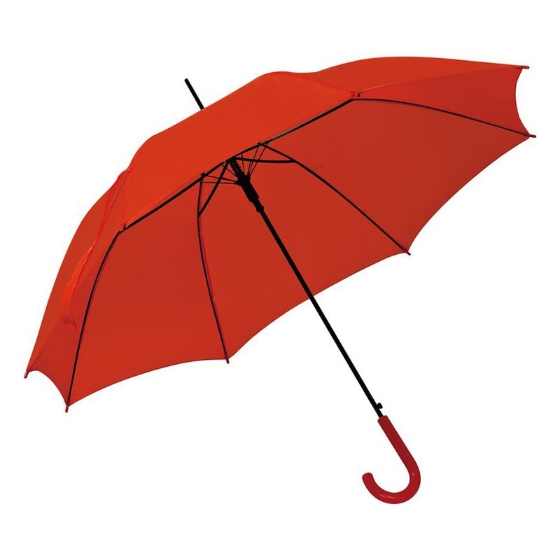 Umbrela cu maner plastic curbat - 520005, Red